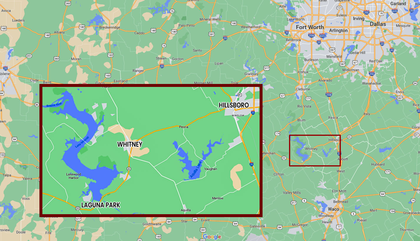 Map of the Lake Whitney area